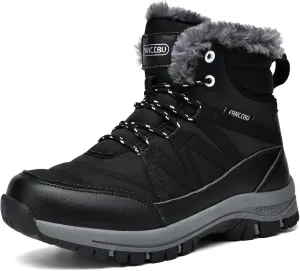 Moodeng Womens Winter Boots Warm Snow Boots Water-Resistant Anti-Slip Short Boots Lightweight Lace up