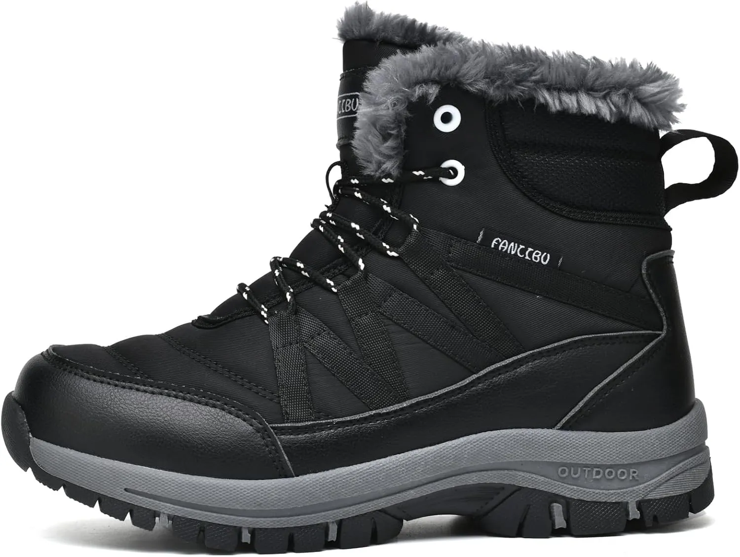 Moodeng Womens Winter Boots Warm Snow Boots Water-Resistant Anti-Slip Short Boots Lightweight Lace up