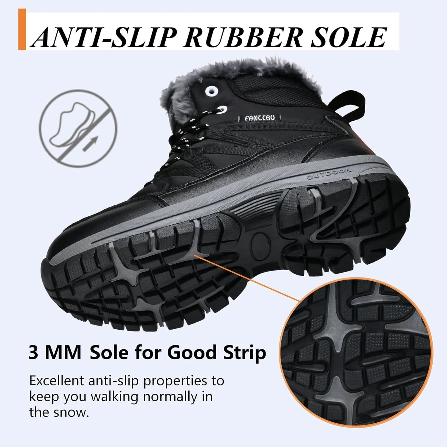 Moodeng Womens Winter Boots Warm Snow Boots Water-Resistant Anti-Slip Short Boots Lightweight Lace up