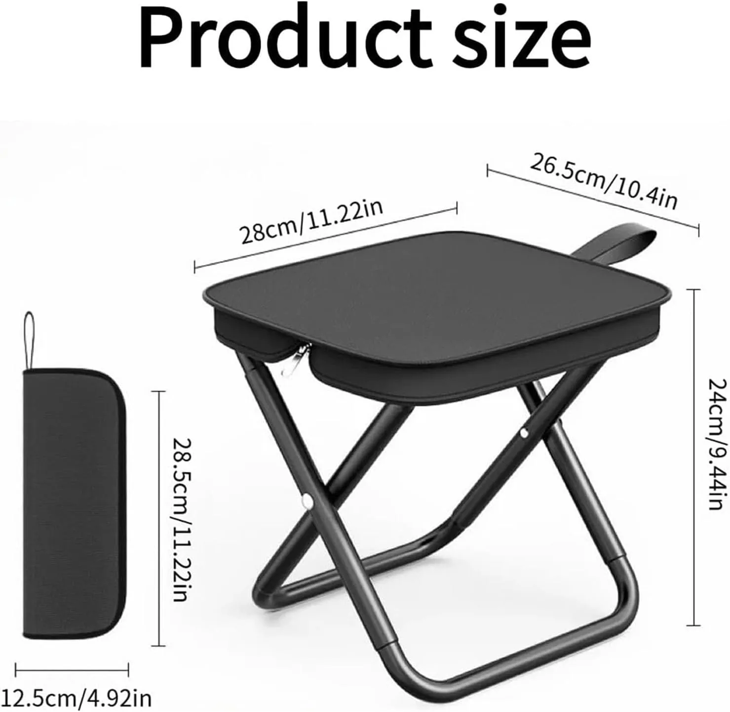 Mountaineering and Hiking Portable Stool, 330 Lbs Capacity Sturdy Collapsible Stool, Folding Chair, Ultra-Light Portable Folding Chair, Hold Up to 330 Lbs for Camp, Beach, Fishing, Hiking (Khaki)