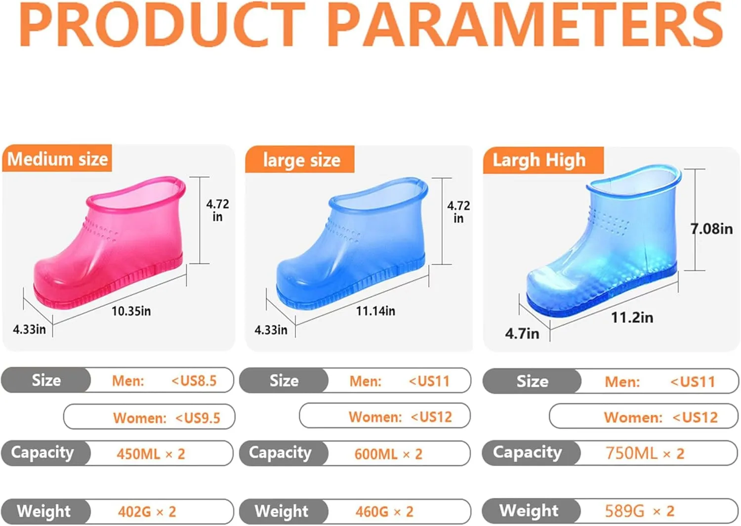 Movable Foot Soaker, Portable Feet Soaking Tub Massage Foot Bath Shoes, Bath Massager Basin Pedicure Feet Spa Shoes for Thermal Massage to Promote Blood Circulation (Large High, Blue)