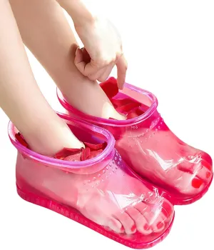 Movable Foot Soaking Tub - Portable Foot Soaker Massage Feet Spa Shoes, Bath Massager Basin Pedicure Feet Spa for Thermal Massage to Promote Blood Circulation (Large,Red)