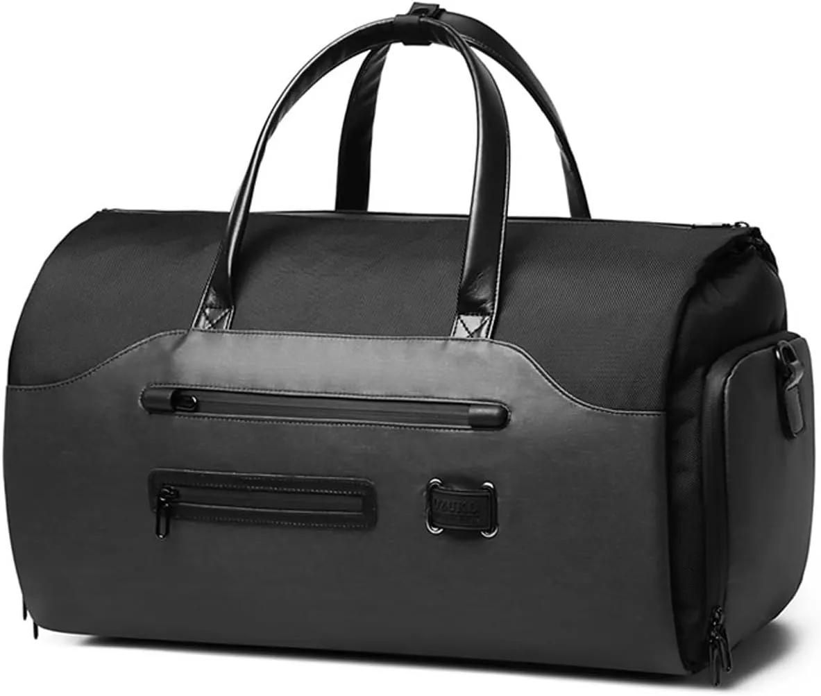 Multifunction Travel Bag Men Suit Storage Large Capacity Luggage Handbag Male Waterproof Travel Duffel Bag Shoes Pocket (Gray : Black)