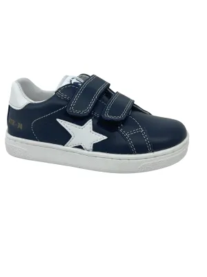 Naturino Navy Double Velcro Star Sneaker- Pinn