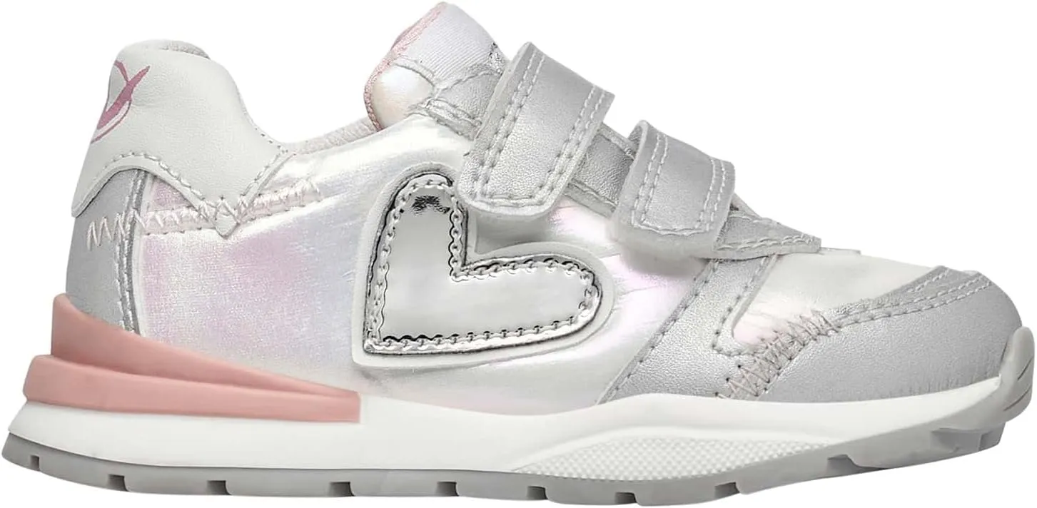 Naturino QUELLY VL.-Leather and Fabric Sneakers-Silver