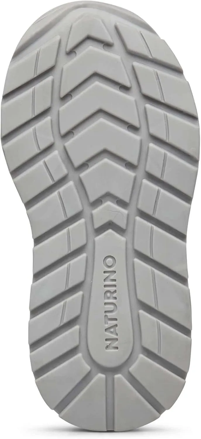Naturino QUELLY VL.-Leather and Fabric Sneakers-Silver
