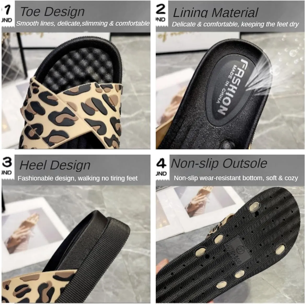 Nevka Women's Flip Flops & Beach Slippers in Trendy Leopard and Zebra Prints Stride into Summer Chic Fashionista with Ins Style