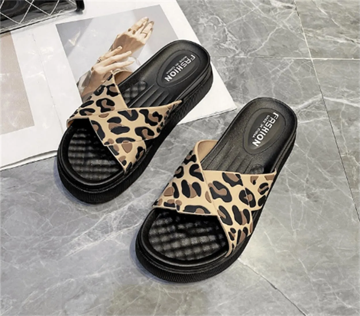 Nevka Women's Flip Flops & Beach Slippers in Trendy Leopard and Zebra Prints Stride into Summer Chic Fashionista with Ins Style