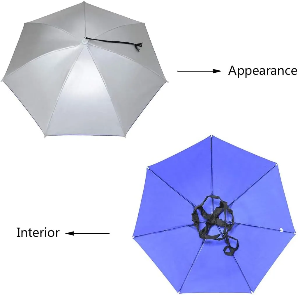 NEW-Vi Umbrella Hat Adult and Kids Folding Cap for Beach Fishing Golf Party Headwear