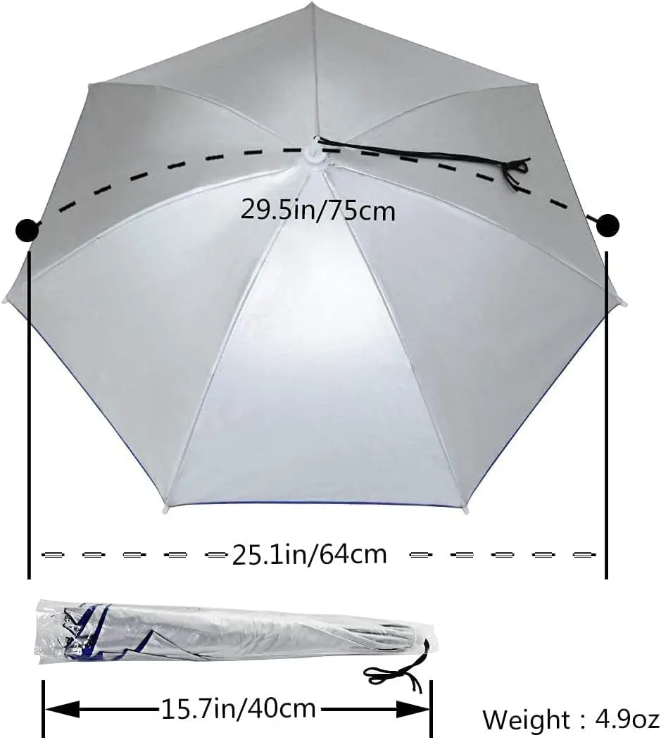 NEW-Vi Umbrella Hat Adult and Kids Folding Cap for Beach Fishing Golf Party Headwear