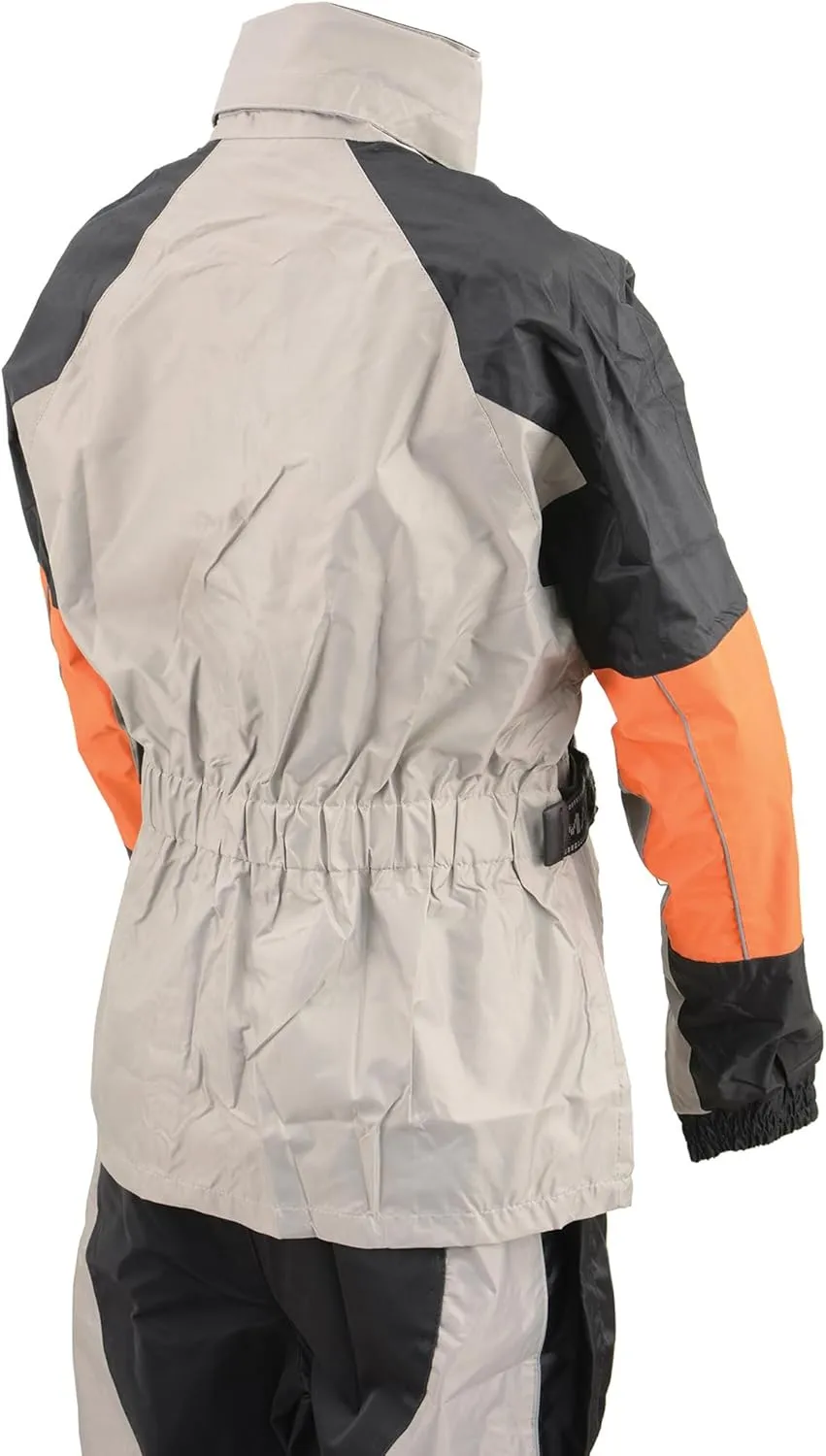 NexGen SH2217 Men's Orange and Silver Oxford Water-Resistant Rain Suit