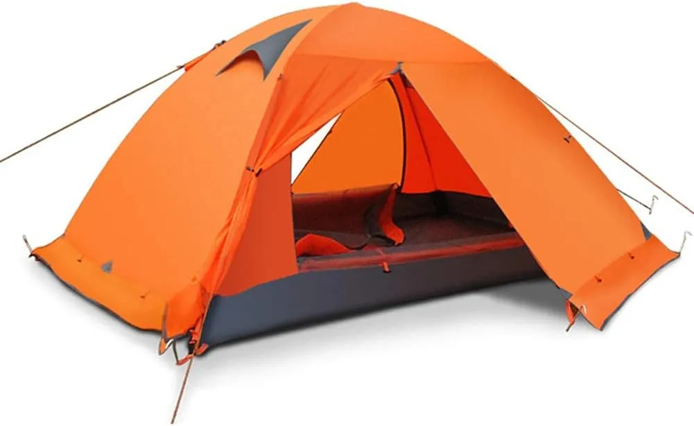 NIEH Camping Tents, 2Man Double Layer Dome Tent, Windproof & Backpacking Tent for 4 Seasons, Lightweight Aluminum Rod, for Climbing Fishing Survival Festivals Garden150*210 * 115cm