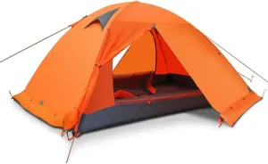 NIEH Camping Tents, 2Man Double Layer Dome Tent, Windproof & Backpacking Tent for 4 Seasons, Lightweight Aluminum Rod, for Climbing Fishing Survival Festivals Garden150*210 * 115cm