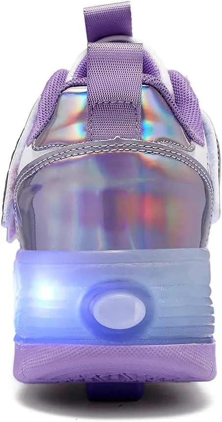 Nsasy Girls Boys Roller Shoes with LED Light Up Wheels Sneakers Kids Roller Skates Shoes for Kids for Children