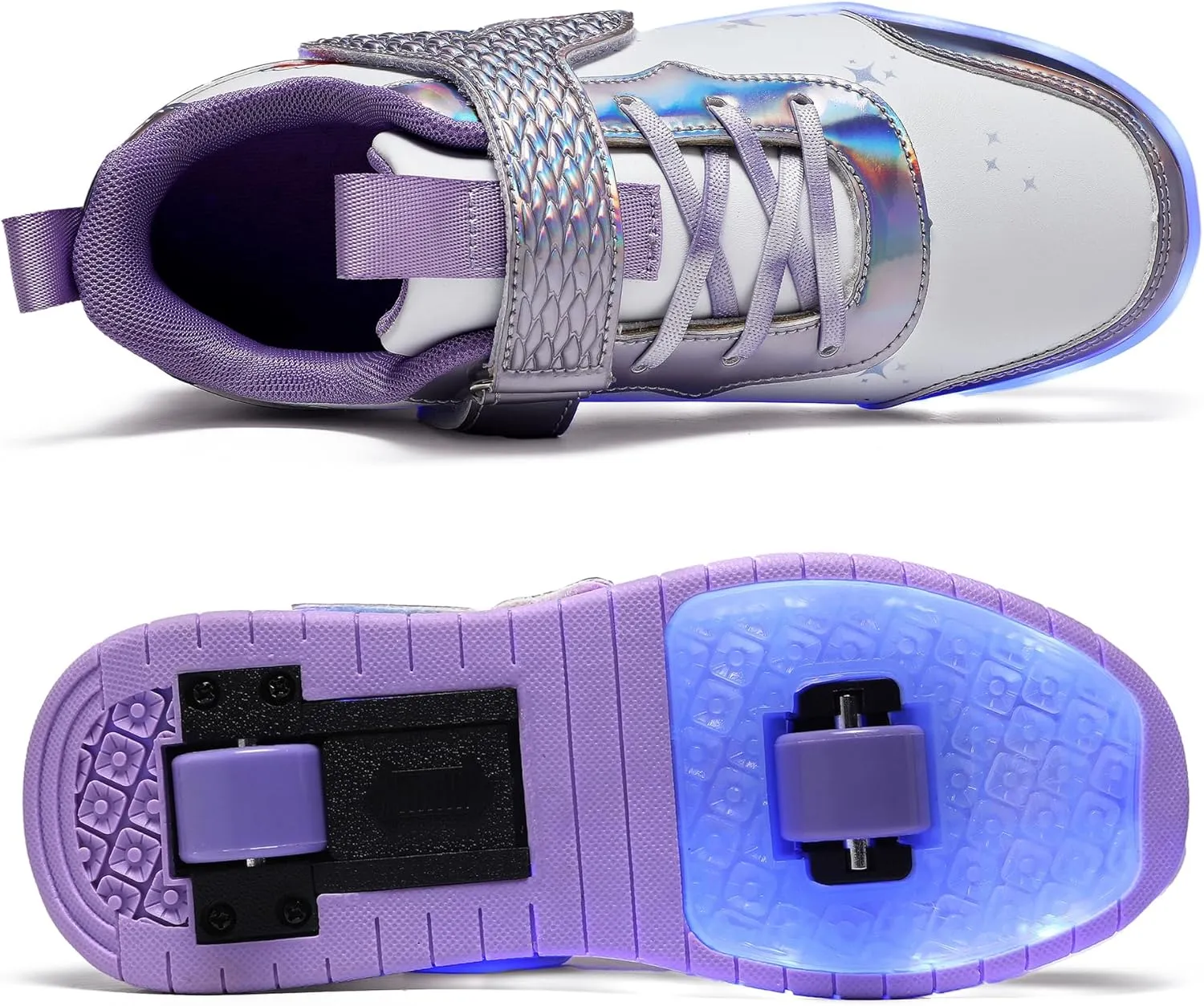 Nsasy Girls Boys Roller Shoes with LED Light Up Wheels Sneakers Kids Roller Skates Shoes for Kids for Children
