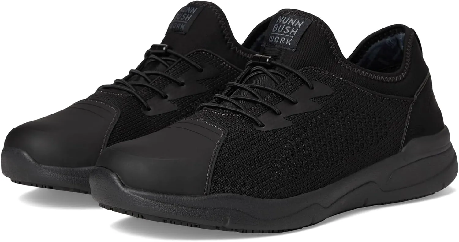 Nunn Bush Men's Grazie Oxford Slip-Resistant Work Shoe Athletic Style Sneaker Lace Up Food Service