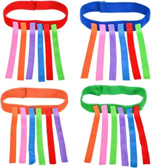 NUOBESTY 4pcs Pull Tail Game Tail Catch Tail Running Speed Training Toy Accessories with Hook Loop Belts for Girl Boy (Blue)