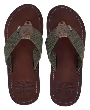 Olive Toeman Flip Flops