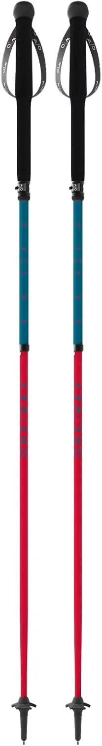 ONE WAY MTX Carbon Vario Lite Outdoor Durable Versatile Compact Foldable Adjustable Length 105-125 Cm Trekking Poles with Carbide Tip & Replaceable Basket - Pair