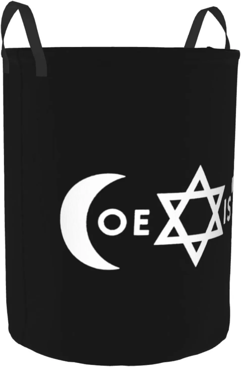 Original Coexist Symbols Dirty clothes laundry basket with handle Medium