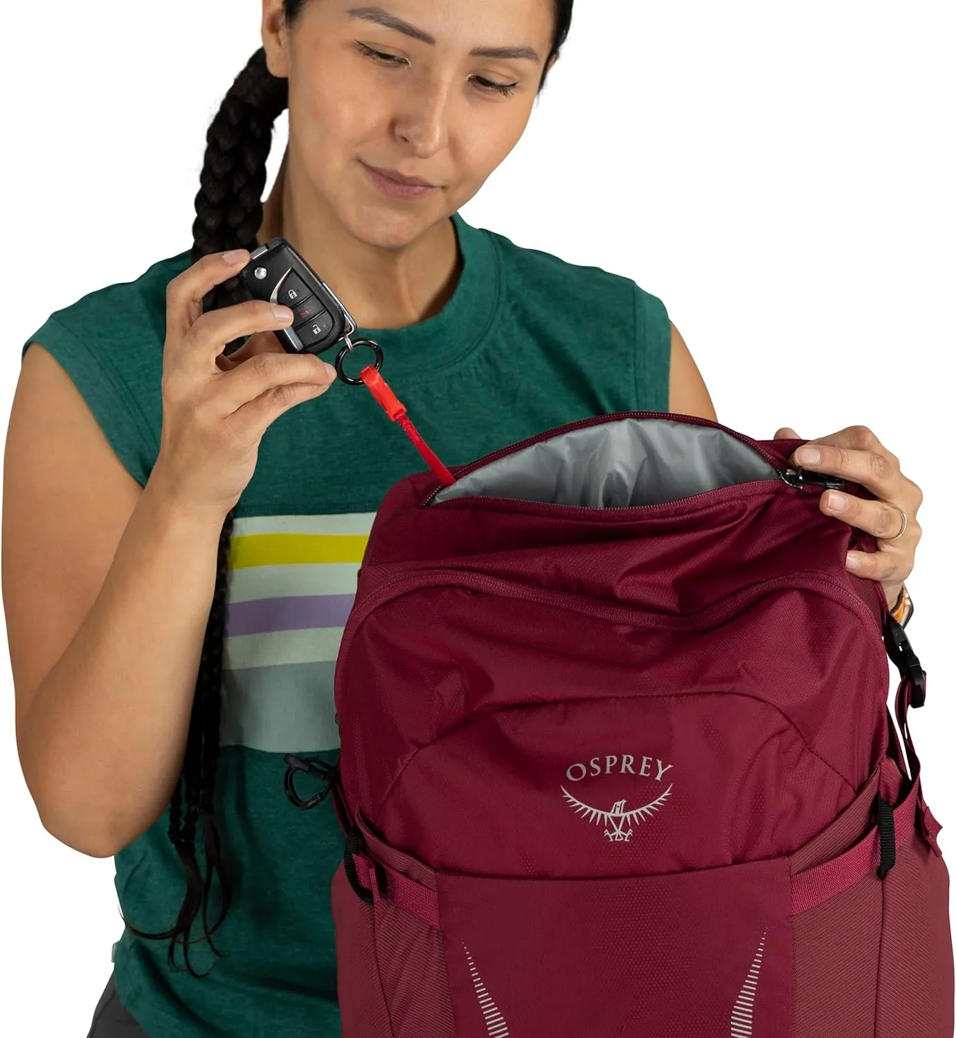 Osprey Hikelite 28L Unisex Hiking Backpack, Chameleon/Black, M/L