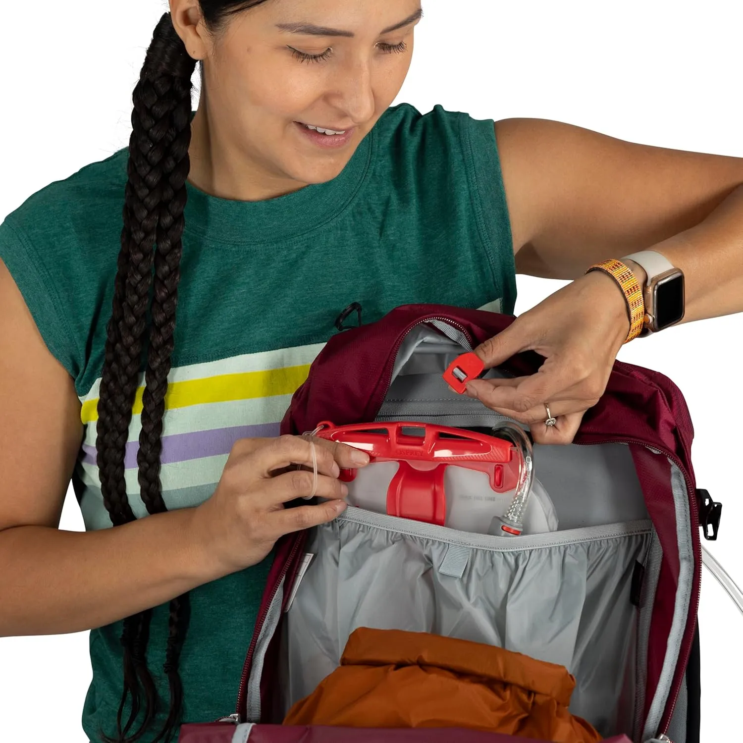 Osprey Hikelite 28L Unisex Hiking Backpack, Chameleon/Black, M/L