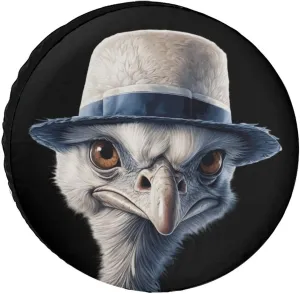 Ostrich-1 Spare Tire Cover Oxford Tire Cover Wheel Cover Protectors Universal Fits for Truck Campers 15inch
