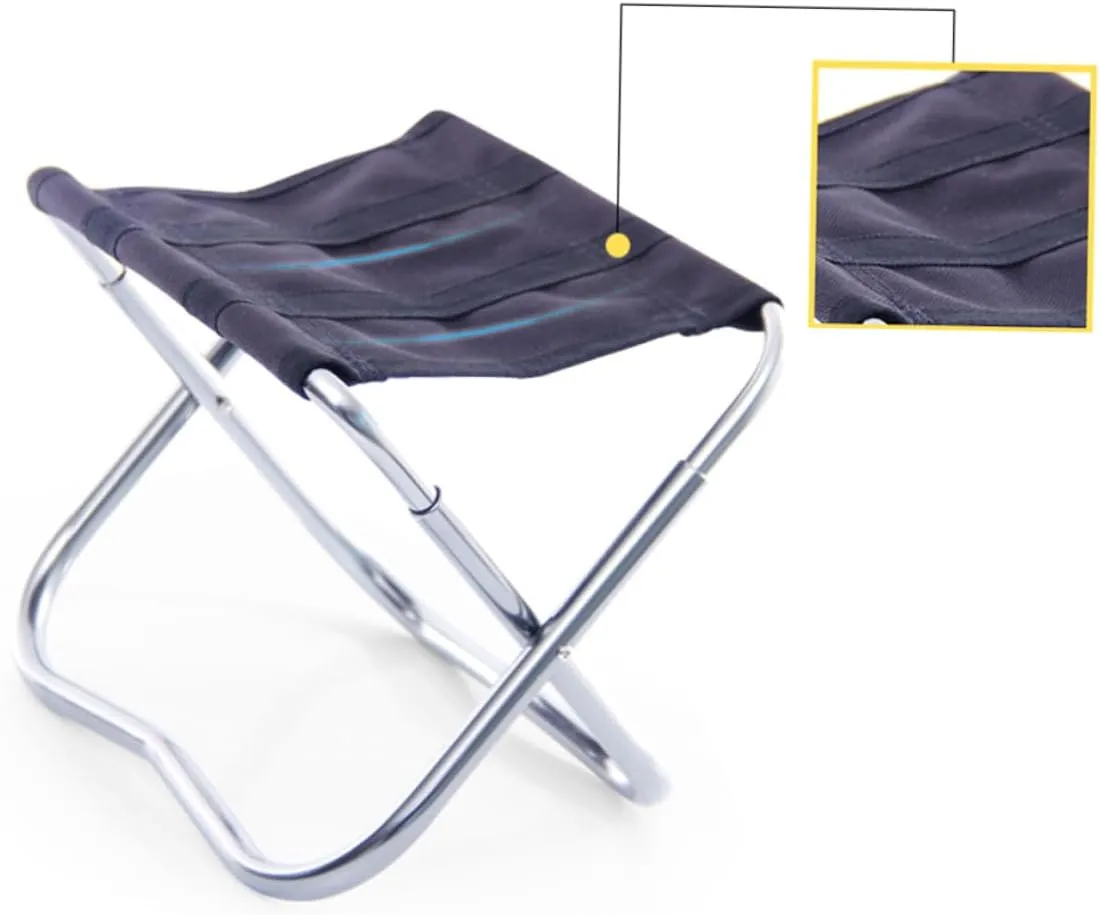 Outdoor Collapsible Stool Lightweight Folding Camping Chair for Adults for Painting Fishing Travel BBQ Beach Compact Black Silver