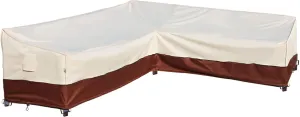 Outdoor L-Shaped Patio Furniture Covers - Waterproof, Rip-Stop, Anti-UV 600D Heavy Duty Outdoor Couch Cover with 3 Air Vent - 120''L x 33''D x 35''H