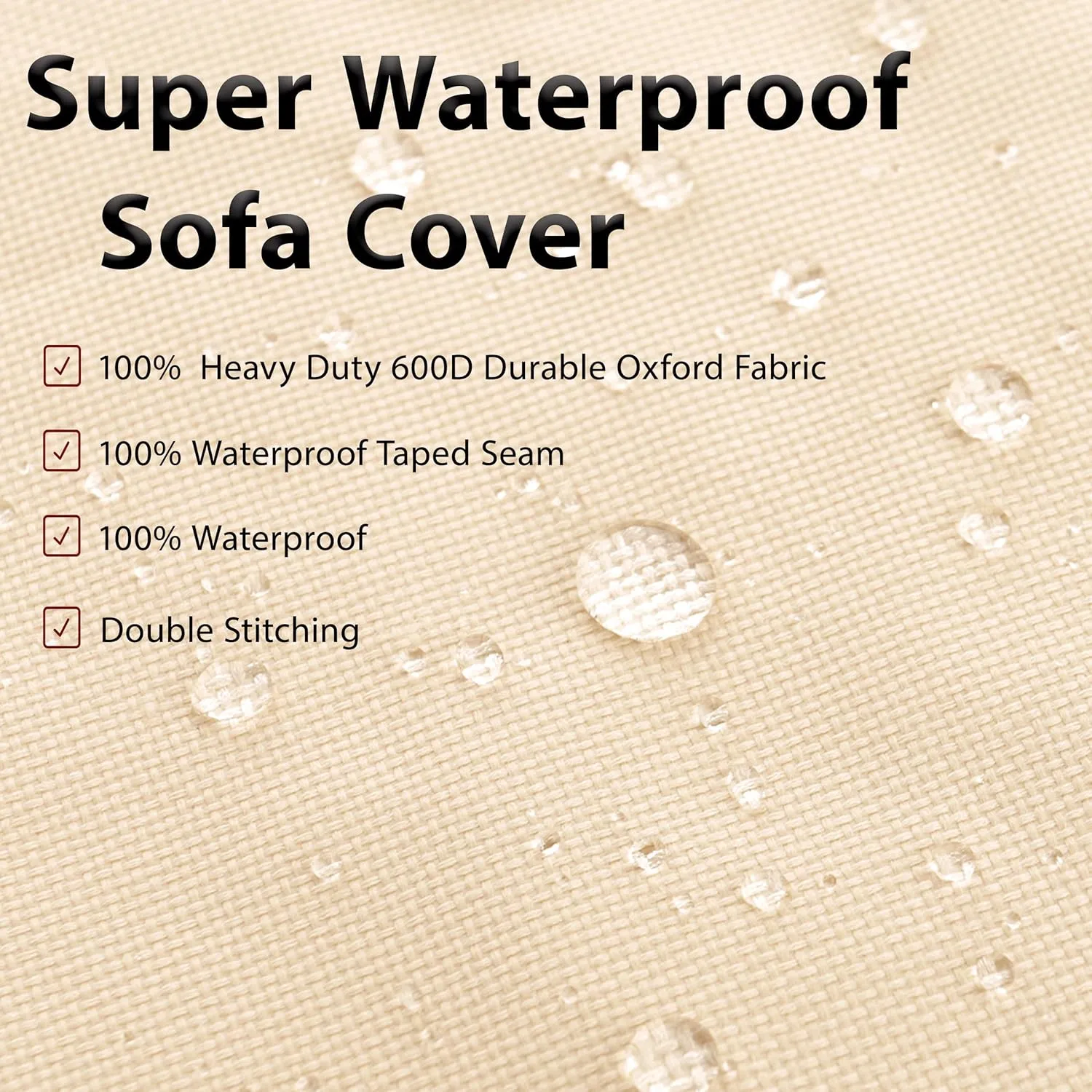 Outdoor L-Shaped Patio Furniture Covers - Waterproof, Rip-Stop, Anti-UV 600D Heavy Duty Outdoor Couch Cover with 3 Air Vent - 120''L x 33''D x 35''H