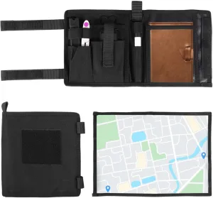 Outdoor Map Pouch with Clear PVC Panel, Multi-Pocket Map Holder for Gear and Tools, Foldable Tactical Storage Case, Water-Resistant Design
