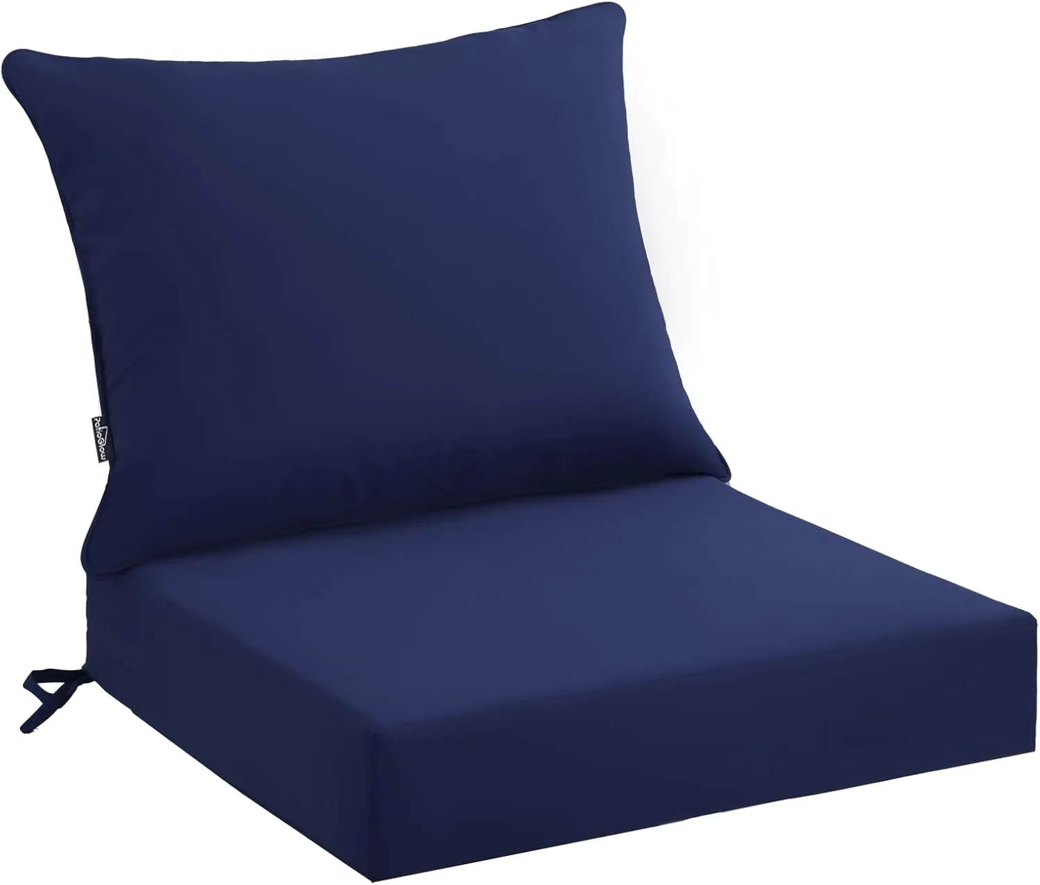 Outdoor Seat Cushion Set 22 x 22 x 4 Inch, Waterproof & Fade Resistant Patio Furniture Cushions with Removable Cover and Ties, Thick Deep Seating Pads for Outside Chair Sofa Couch, Dark Blue