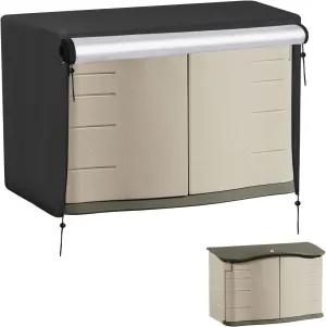 Outdoor Storage Shed Cover for Rubber Maid, Waterproof Rubber Made Outdoor Storage Deck Box Cover 4.5Ft,Heavy Duty Patio Cabinet Covers for Lawn Furniture，55.5" W x 29" D x 35" H