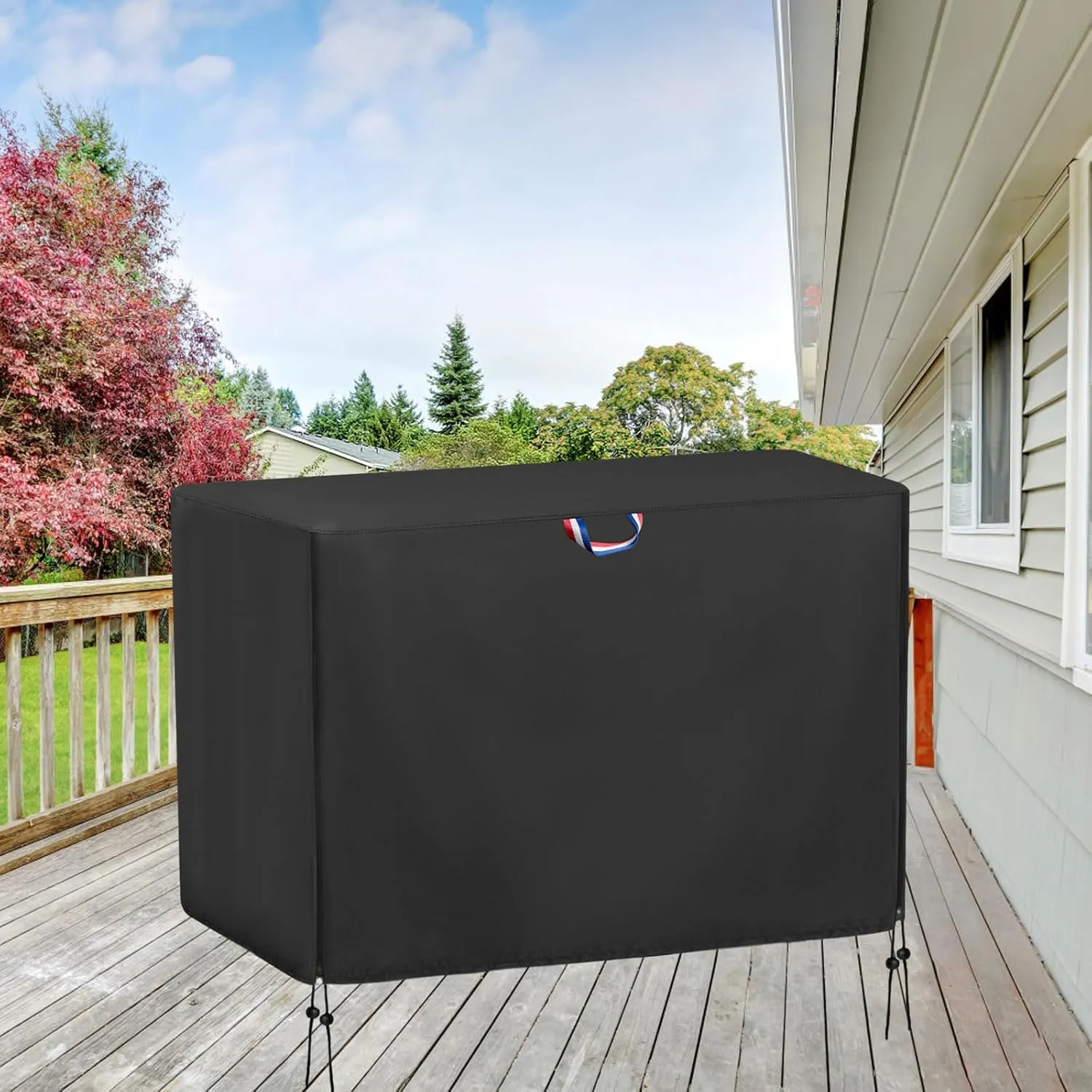 Outdoor Storage Shed Cover for Rubber Maid, Waterproof Rubber Made Outdoor Storage Deck Box Cover 4.5Ft,Heavy Duty Patio Cabinet Covers for Lawn Furniture，55.5" W x 29" D x 35" H