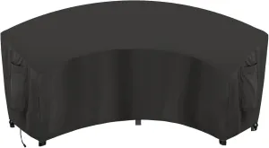 OutdoorLines Waterproof Curved Outdoor Sectional Cover - UV Resistant Windproof Patio Sectional Sofa Covers for Deck, Lawn and Backyard, Heavy Duty Furniture Covers (120Lx36Dx38Hx82FL, Black)