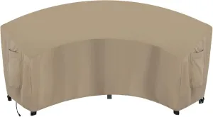 OutdoorLines Waterproof Curved Outdoor Sectional Cover - UV Resistant Windproof Patio Sectional Sofa Covers for Deck, Lawn and Backyard, Heavy Duty Furniture Covers (120Lx36Dx38Hx82FL, Camel)