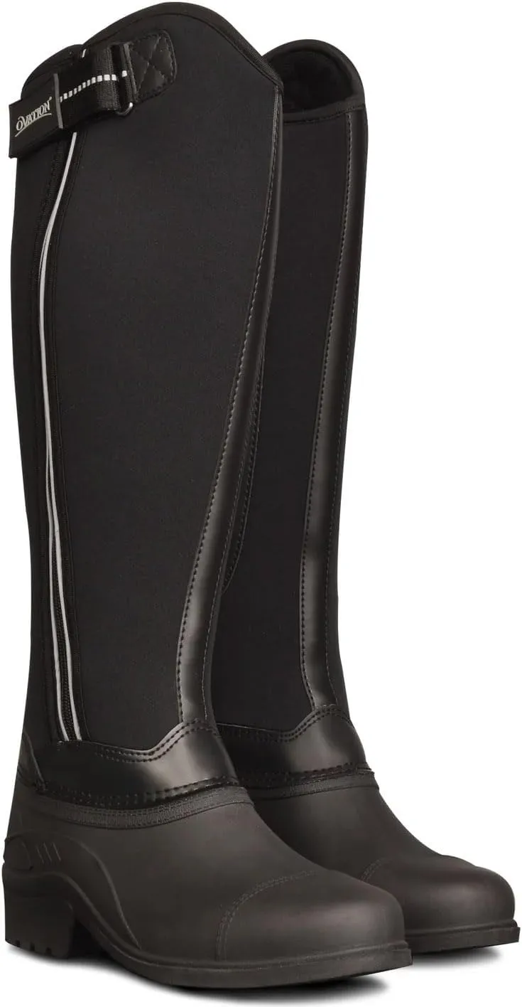 Ovation Women's Comfortable Durable Stylish Equestrian Horse Faux Fur Highlander Tall Winter Riding Boot, Black, 8