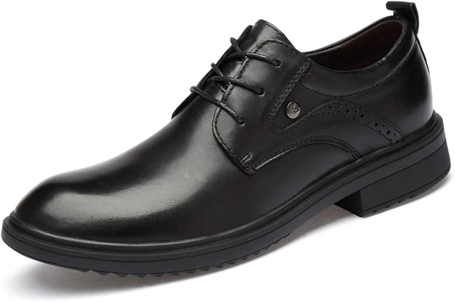 Oxford Shoes for Men Lace Up Round Toe Crocodile Embossed Shoes Block Heel Rubber Sole Slip Resistant Low Top Party Suitable for Many Occasions