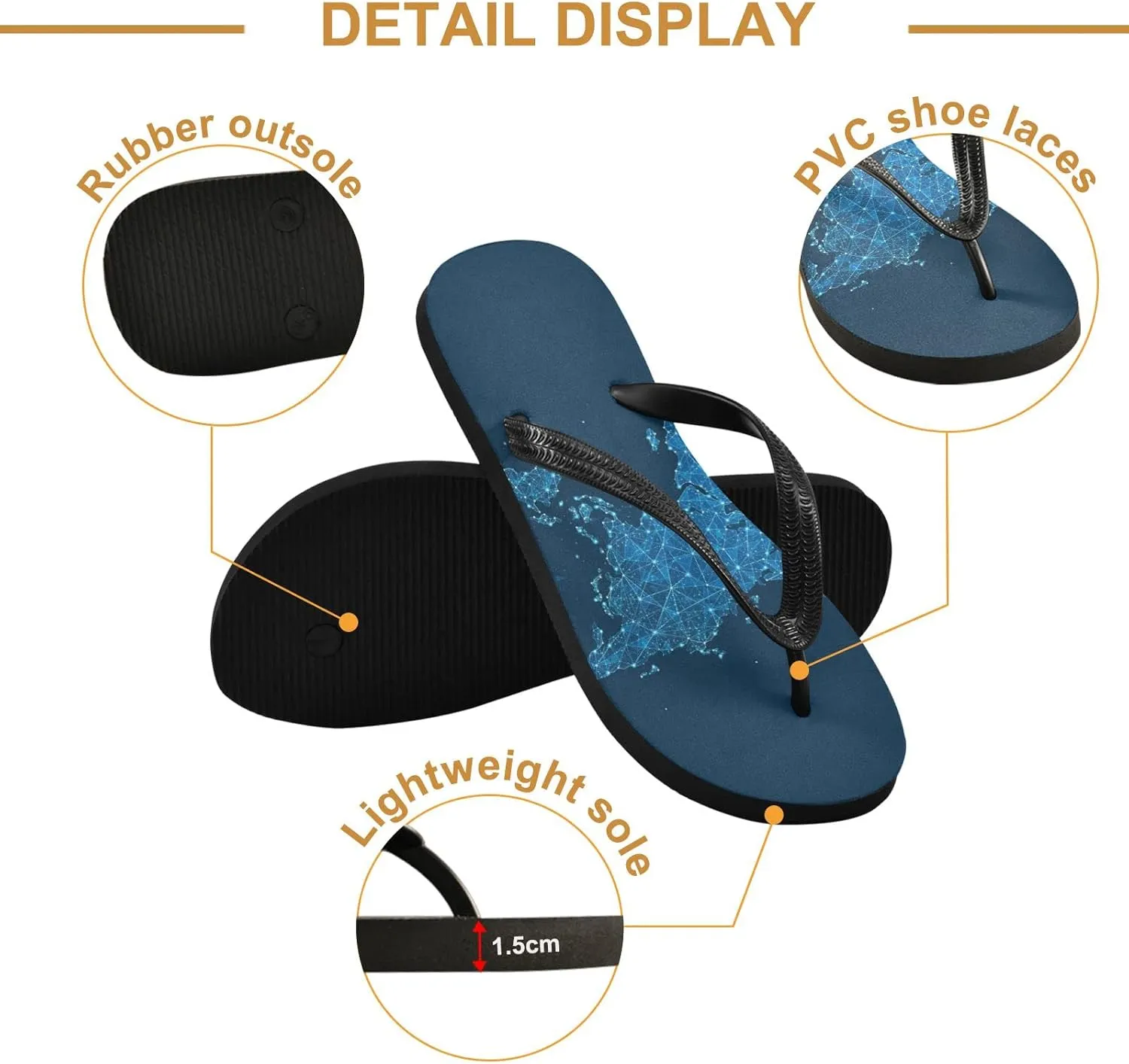 Oyihfvs Flip Flops Flip Sandal Home Slippers Hotel Spa Bedroom for Men Women XS-XXL