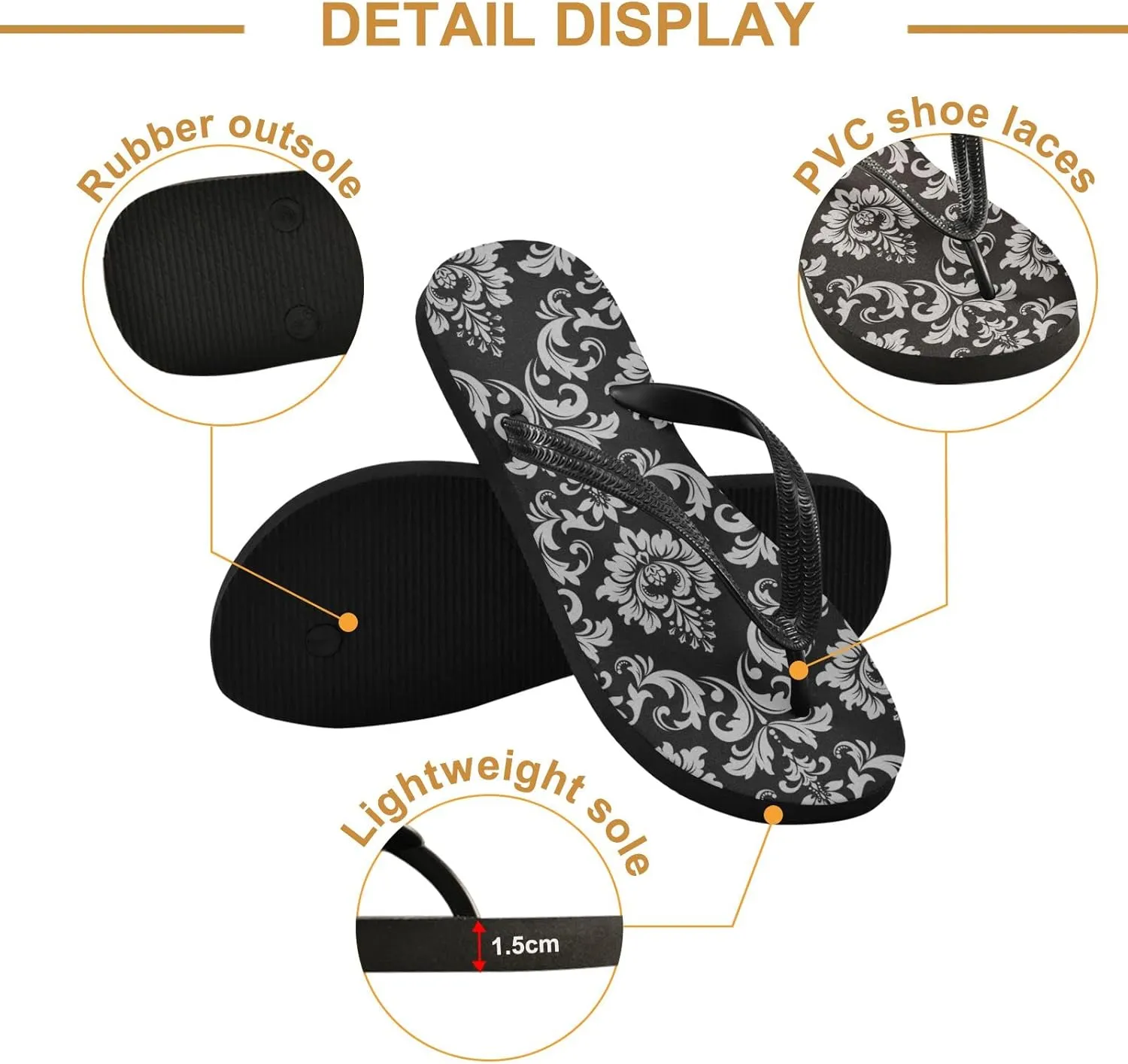 Oyihfvs Flip Flops Flip Sandal Home Slippers Hotel Spa Bedroom for Men Women XS-XXL