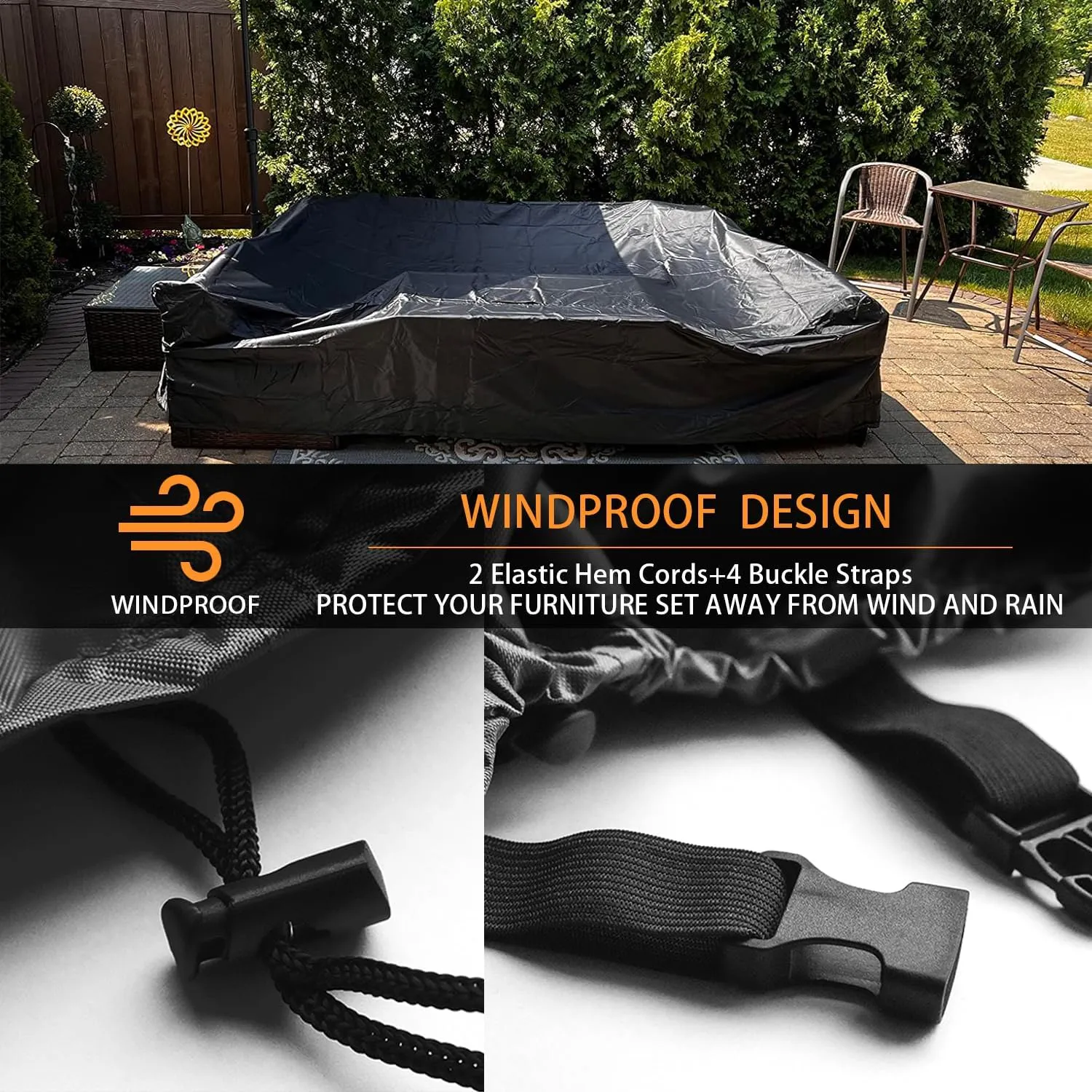 Patio Furniture Set Cover Outdoor Sectional Sofa Set Covers Outdoor Table and Chair Set Covers Water Resistant Extra Large 126 Inch L x 126 Inch W x 32 Inch H