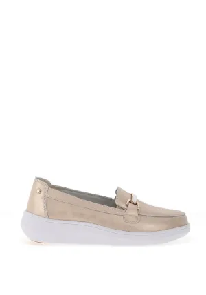 Patrizio Como Vinchio Shimmering Leather Loafer, Pale Gold