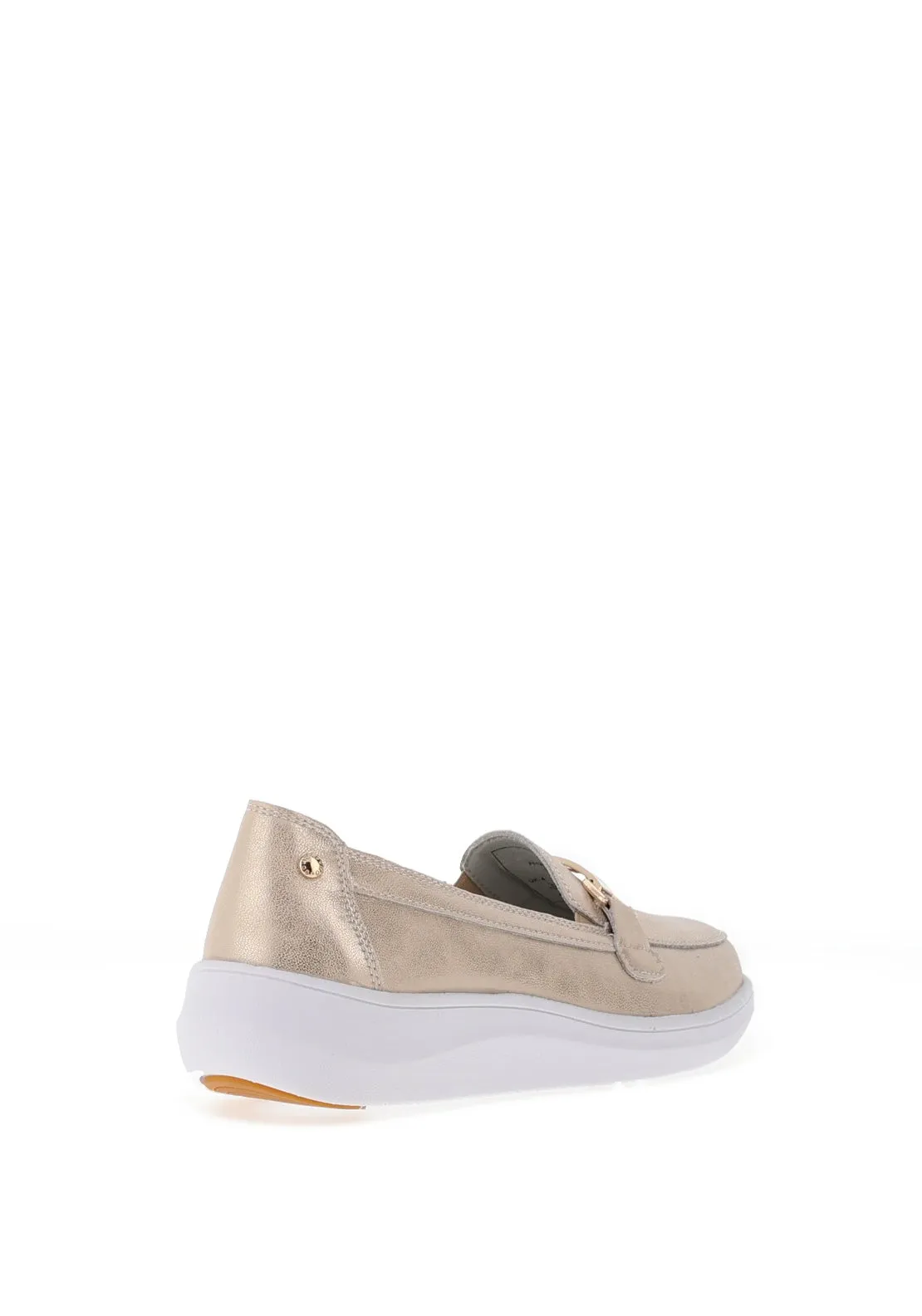 Patrizio Como Vinchio Shimmering Leather Loafer, Pale Gold