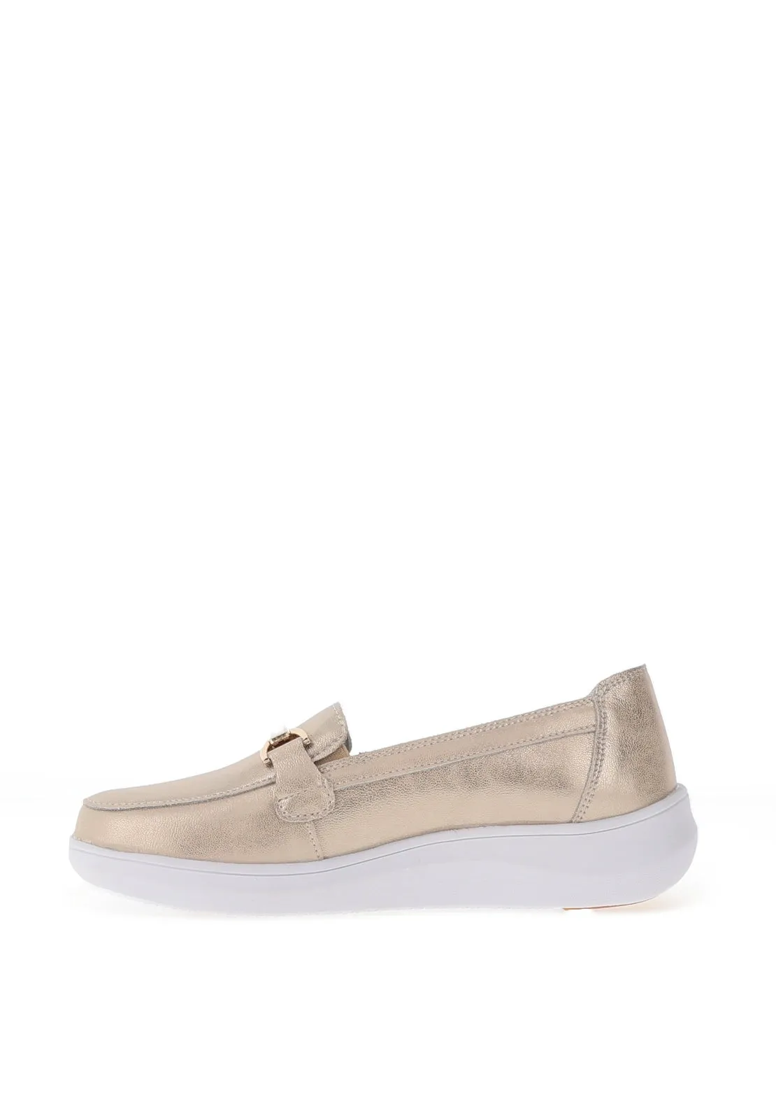 Patrizio Como Vinchio Shimmering Leather Loafer, Pale Gold
