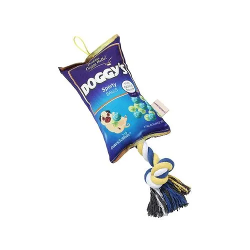 Paws and Claws - Doggy's Balls 25cm Snacks Oxford Tugger w/ Rope - 2PK