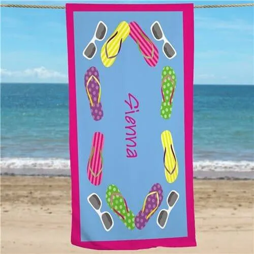 Personalized Flip Flop beach Towel