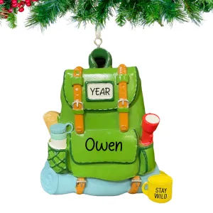 Personalized Hiking Backpack Christmas Ornament - Hiker Camper Gift