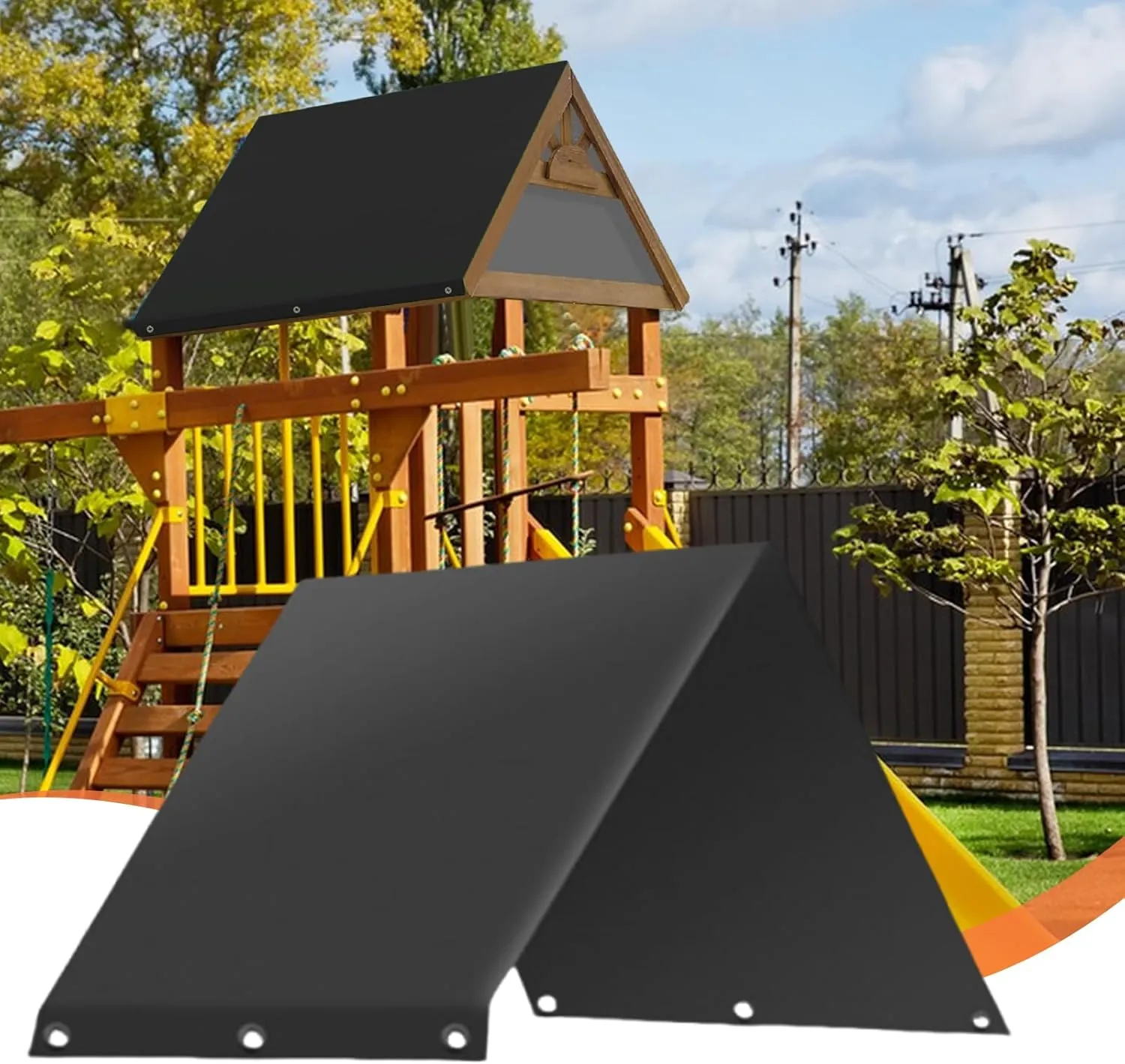 Playground Tarp Canopy Replacement - Jungle Gym Roof Cover, Outdoor Playset Canopy | Outdoor Swing Covers Waterproof, 52x90in Rainproof Anti-UV Playset Guard for Amusement Facility