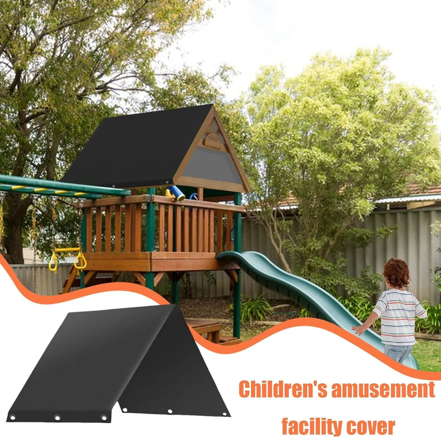 Playground Tarp Canopy Replacement - Jungle Gym Roof Cover, Outdoor Playset Canopy | Outdoor Swing Covers Waterproof, 52x90in Rainproof Anti-UV Playset Guard for Amusement Facility