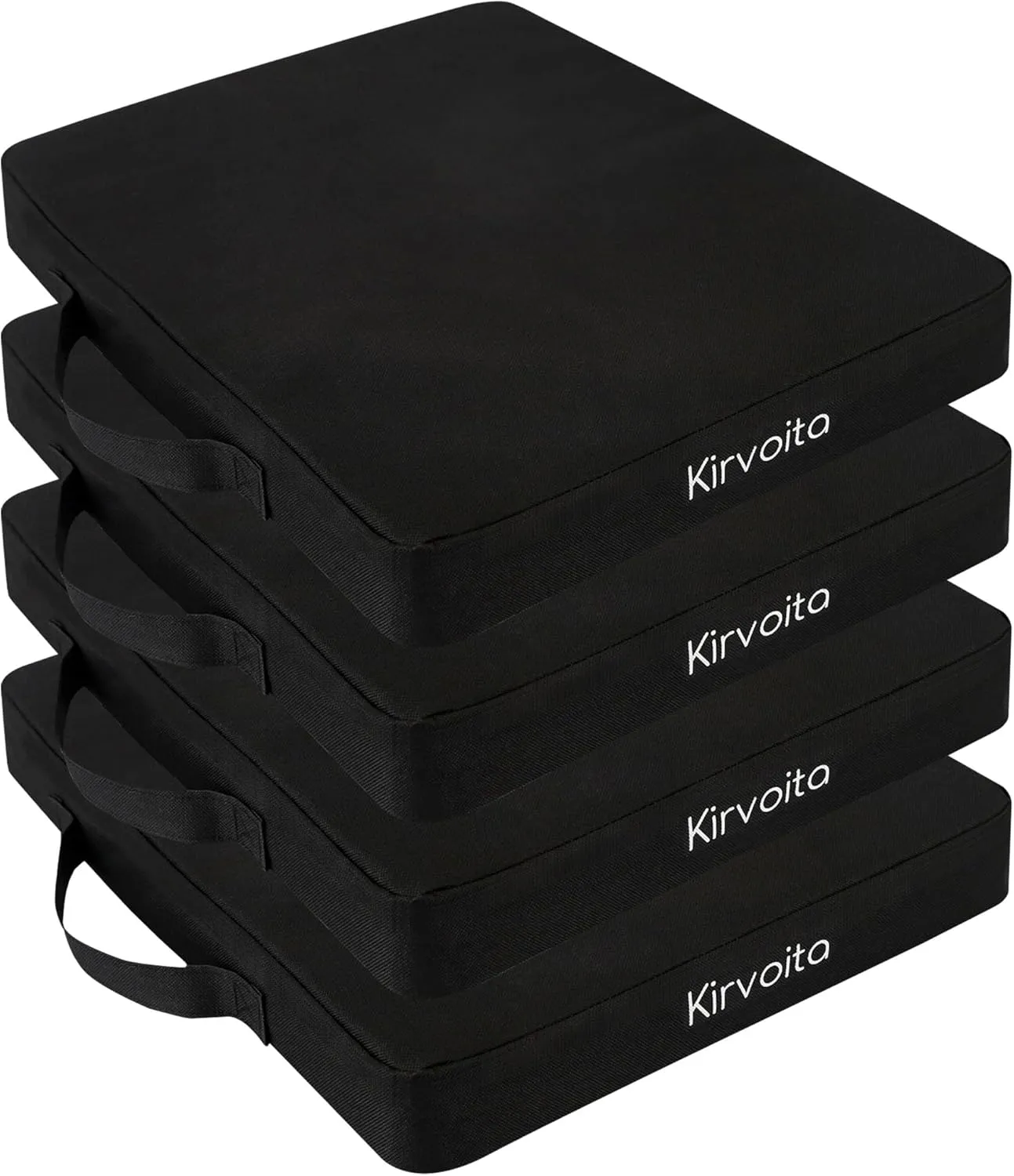Portable Bleacher Seat Cushions 4 Pack, Waterproof Oxford Fabric Filled with High Density PU Foam (Black)